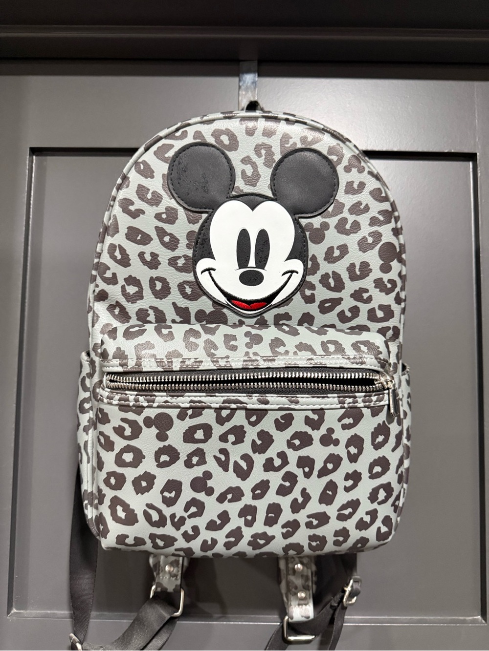 Grey Leopard Mickey Mouse Backpack
